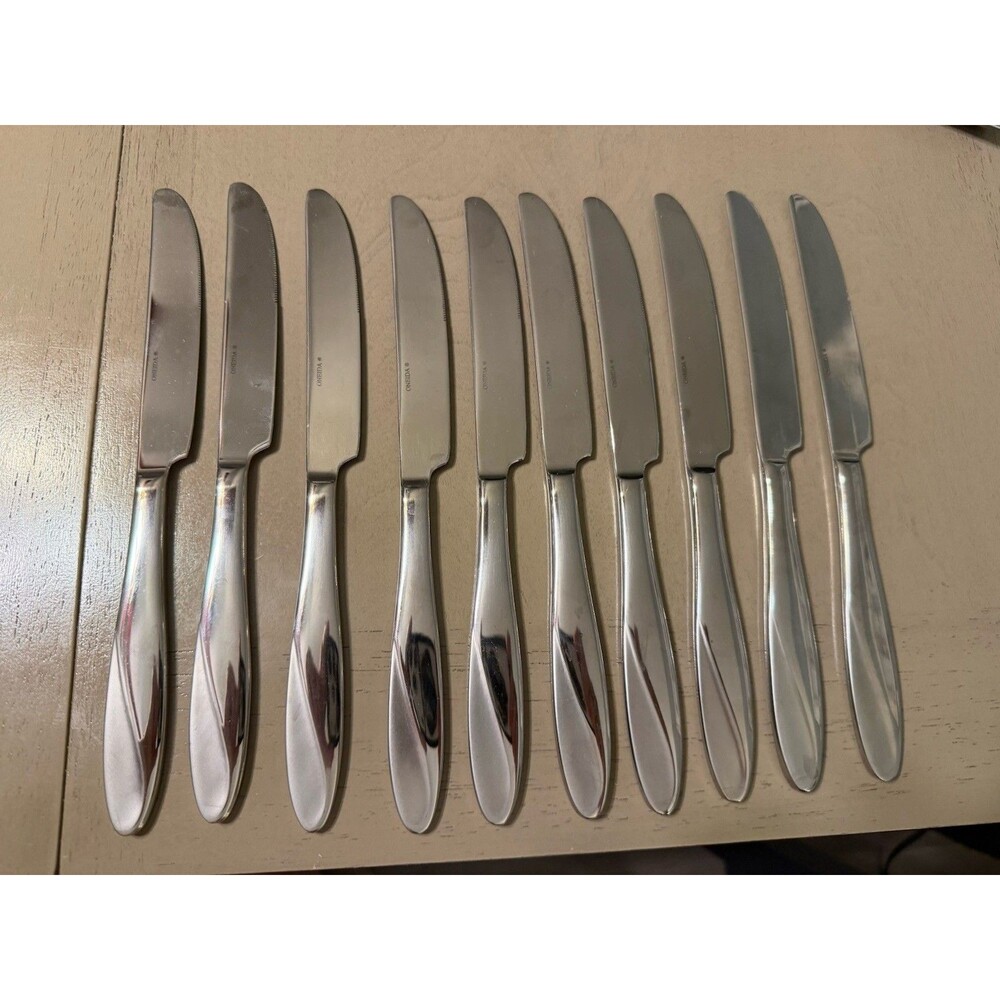 Oneida Set Of 10 SIMMER Stainless Frosted Swirl Solid Knives